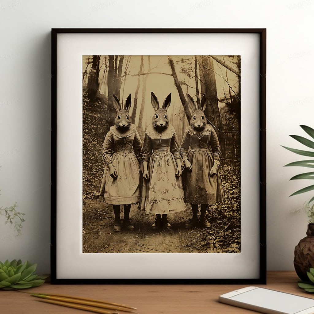 Amazon.com: Rabbit Cult of the Forest Art Print, Vintage